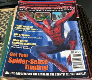 Spider - Man 2002 Tobey Maguire Kirsten Dunst Wm Dafoe Official Movie Souvenir Mag