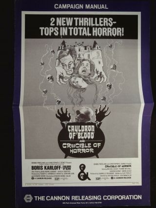 Cauldron Of Blood / Crucible Of Horror Pressbook 1971 Boris Karloff