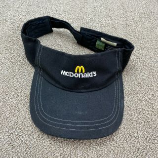 Mcdonalds Employee Hat Visor Cap Uniform Black Shirt Vtg