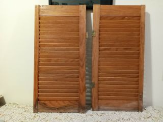 Vintage Wooden Wood Window Shutters 28 " X13.  5 " - Recycle/diy/upcycle - Distressed