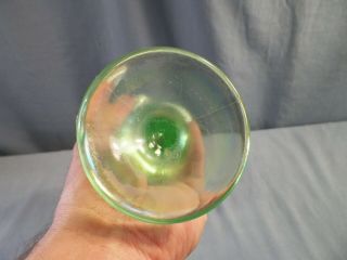 Fenton Green Opalescent & Iridescent Carnival Glass Fluted Paneled Grape Vase 3