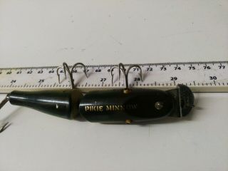 VERY RARE VINTAGE,  WOODEN CREEK CHUB - - JOINTED PIKIE MINNOW - - PIKE FISHING LURE 3