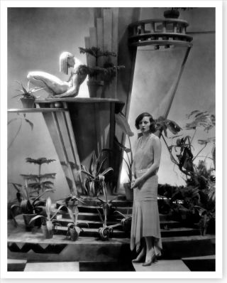 Silent Movie Actress Corinne Griffith Art Deco Monolith 8x10 Silver Halide Photo