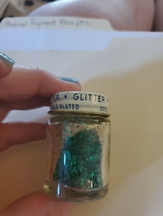 Vintage Wilhold Glitter Jar Green