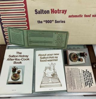 Vintage 1971 Salton Hotray Automatic Food Warmer Glass Hot Plate H920 Complet D3