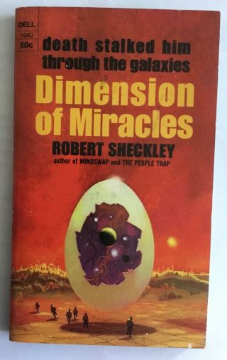 Dimension Of Miracles Vintage Paperback Bk Robert Sheckley Sf 60s 1968 Dell 1st