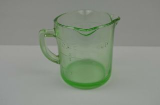 Vintage Depression Glass Measuring Cup Green 3 Spout One Cup 8 oz 2