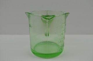 Vintage Depression Glass Measuring Cup Green 3 Spout One Cup 8 oz 3