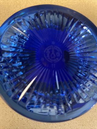 Baccarat Liberty Bell Paperweight Cobalt Blue Glass Sulphide 3
