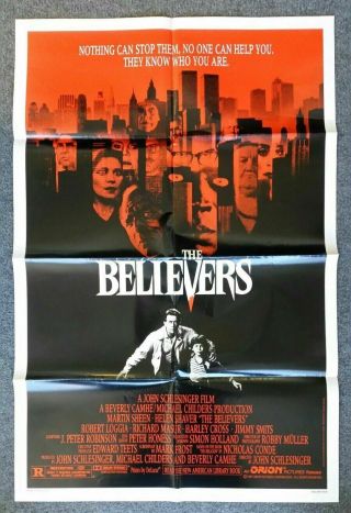The Believers - 1987 Folded 27x41 One Sheet Movie Poster,  Martin Sheen
