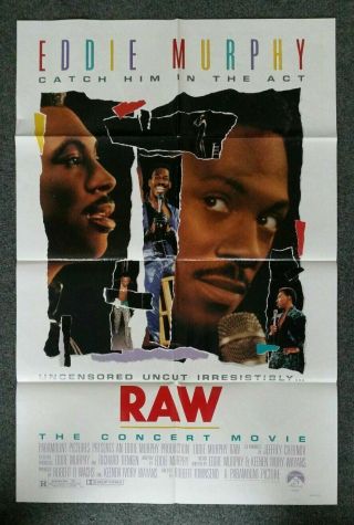 Raw The Concert Movie - 1987 Folded 27x41 One Sheet Poster Eddie Murphy