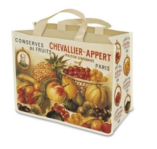 Large Reuseable Shopping Bag Vintage French Advertising Fruit Preserves