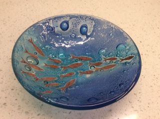 Jo Downs Studio Glass Bowl With Fish