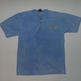 Vintage 1997 Harley Davidson Henley Washed Blue T - Shirt M Made In Usa