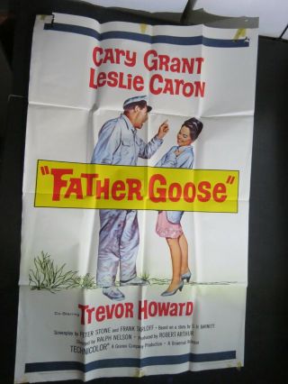 Ekim Father Goose - Movie One Sheet Poster 1965 - Cary Grant - Leslie Caron