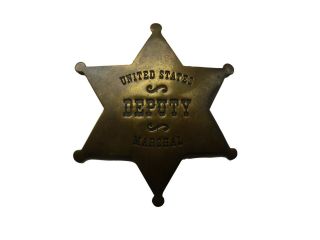 Vintage United States Deputy Marshal Brass Star Sheriff Badge (hospiscare)
