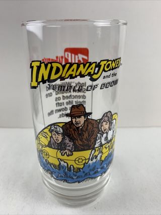 Indiana Jones Temple Doom Short Round Rapids 7up Wendys Promo Glass 1984