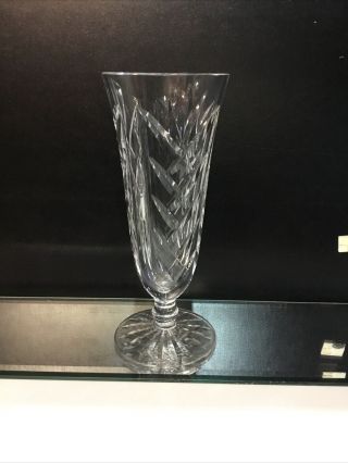 Stunning Signed Waterford Crystal 8 " Beautifully Cut Flared Vase