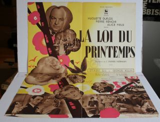 La Loi Du Printemps (1942) Movie Poster Huguette Duflos,  Pierre Renoir