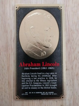 Vintage 1965 Topps Abraham Lincoln Presidents And Famous Americans Crease