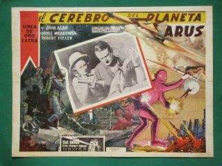 The Brain From Planet Arous Sci - Fi Monster Spacemen Spanish Mexican Lobby Card