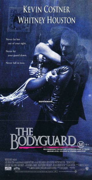 The Bodyguard Daybill Movie Poster Kevin Costner Whitney Houston