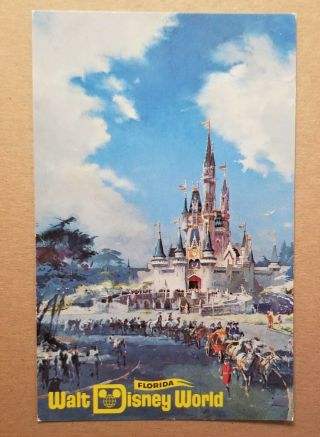 Walt Disney World Postcard;pre Opening Cinderella 