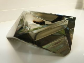 Murano/moser bohemian faceted glass ashtray/bowl 2
