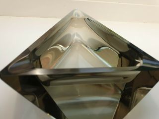 Murano/moser bohemian faceted glass ashtray/bowl 3