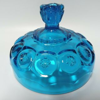Vintage Glass Lid Blue Moon & Stars L.  E.  Smith Elegant For Compote Replacement