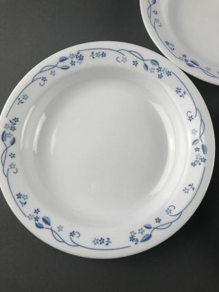 Corelle Provincial Blue Flat Rimmed Soup Pasta Bowls Set of 3 Blue Flowers 3