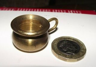 Vintage Brass Dolls House Miniature Hand Made Chamber Pot Potty