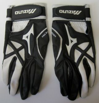 Mizuno Gw1 Vintage Pro Batting Gloves (pair) Black / White Size Large: