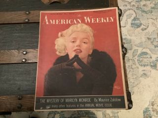 1955 American Weekly Marilyn Monroe Cover And Article Movie Issue Jane Russell