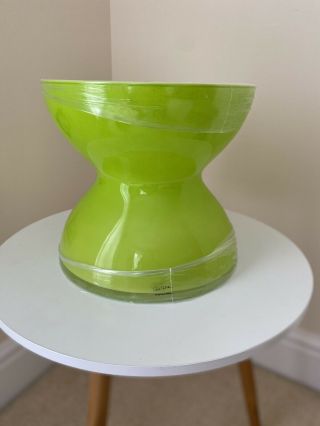 Rare Anne Nilsson Ikea Stockholm Scandinavian Art Glass Green Large Vase