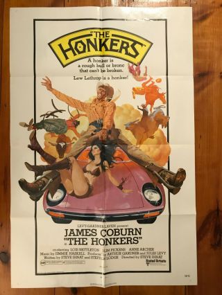 The Honkers One Sheet 1972 James Coburn,  Lois Nettleton