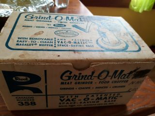 Vintage Grind O Mat Food Chopper/meat Grinder By Rival 2
