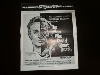 The Man Who Could Cheat Death 1959 Movie Pressbook Hammer Films Horror