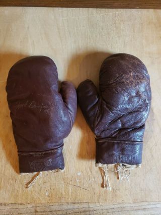 Vintage Leather Everlast Jack Dempsey 5402 Boxing Gloves