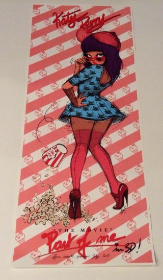 Katy Perry Part Of Me Tour Documentary Movie Poster Pin Up 36x14.  5 Rare Cartoon