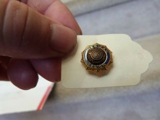 Vintage American Legion Lapel Pin Tie Tack Gold Tone Blue Enamel 5/8 "