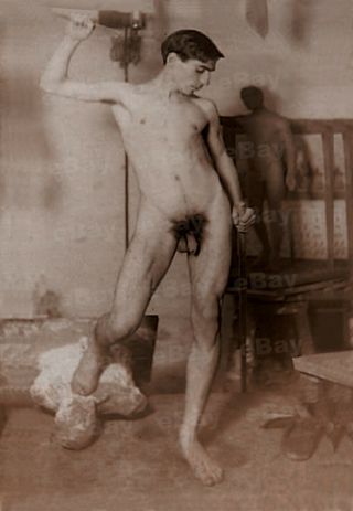 13x18cm Artprint Vintage Photo Male Nude 1880s Man In The Studio Gay Int 5622