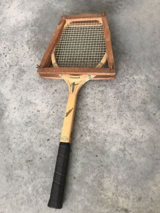Slazenger Olympic Torch Rings Wood Tennis Racket Vintage Light 4 3/8