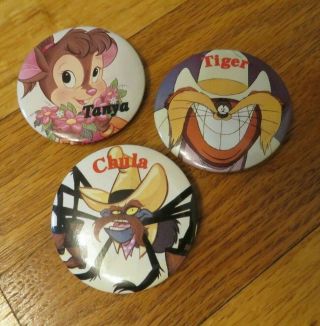 An American Tail Fievel Goes West Buttons/pin - Tanya,  Chula,  Tiger - Steven Spielberg