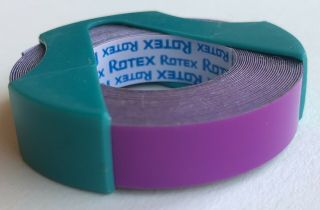 Vintage Rotex Label Maker 3/8 " Nos Refill Tape Purple Gloss Usa