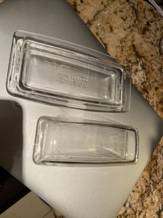 Vintage Pyrex Clear Glass 1/4 Lb 72 - B Butter Dish No Chips Very Good Vtg Pieced