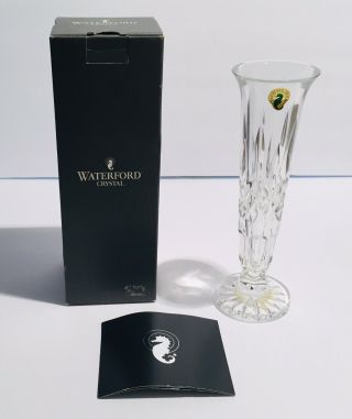 Waterford Lismore Cut Crystal Bud Vase Fluted Footed Stem 9.  5”
