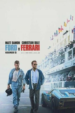Ford V Ferrari Damon Bale Movie Poster 2 Sided 27x40 B3