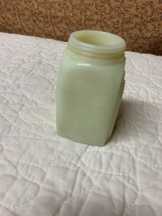 Mckee Custard Milk Glass Green Dot Salt Shaker Roman Arch No Lid