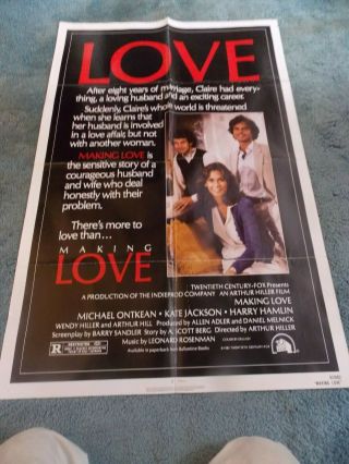 Making Love (1982) Kate Jackson One Sheet Poster 27 " By41 "